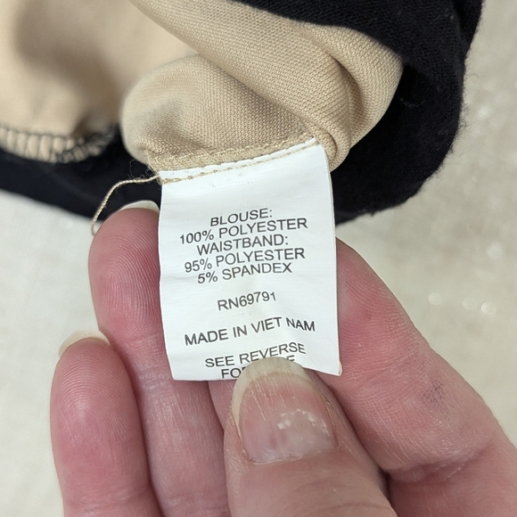 Sara Michelle Tan Black Ombré Blouse Gold Metallic Shimmer M - Picture 6 of 12